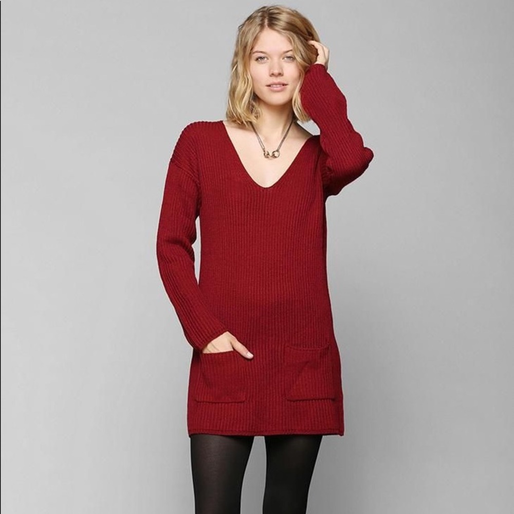 Urban Outfitters brand sweater tunic red